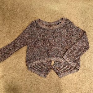 Express Cable Knit Split Back Sweater NWT